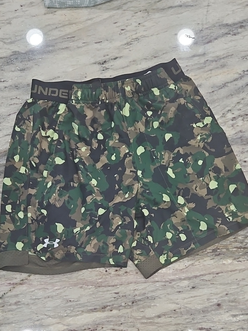 Under Armour Green Camo Performance Shorts